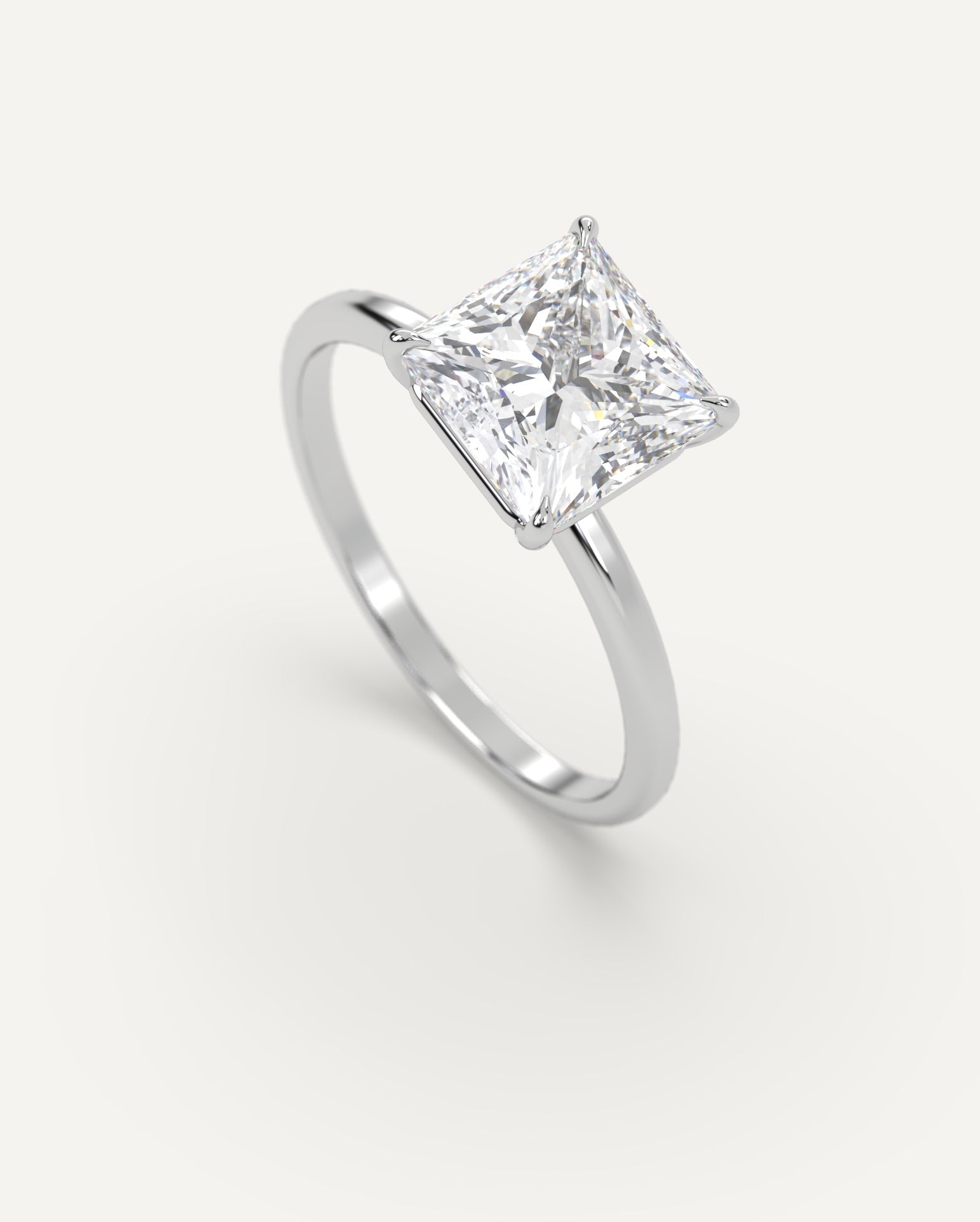 2 Carat Princess Cut Diamond Engagement Ring - Sparkling Solitaire for Proposals, Weddings & Anniversaries