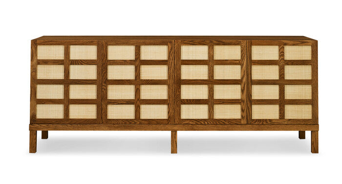 Stylish Georgetown Four Door Sideboard - Solid Wood Buffet Cabinet with Ample Storage for Dining Room, Living Room & Entryway
