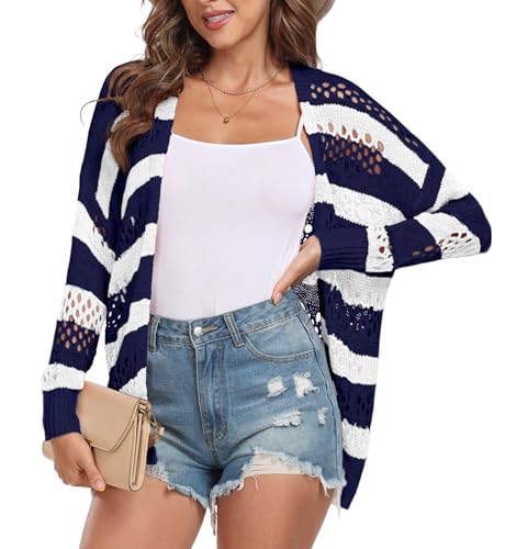 Navy White Striped