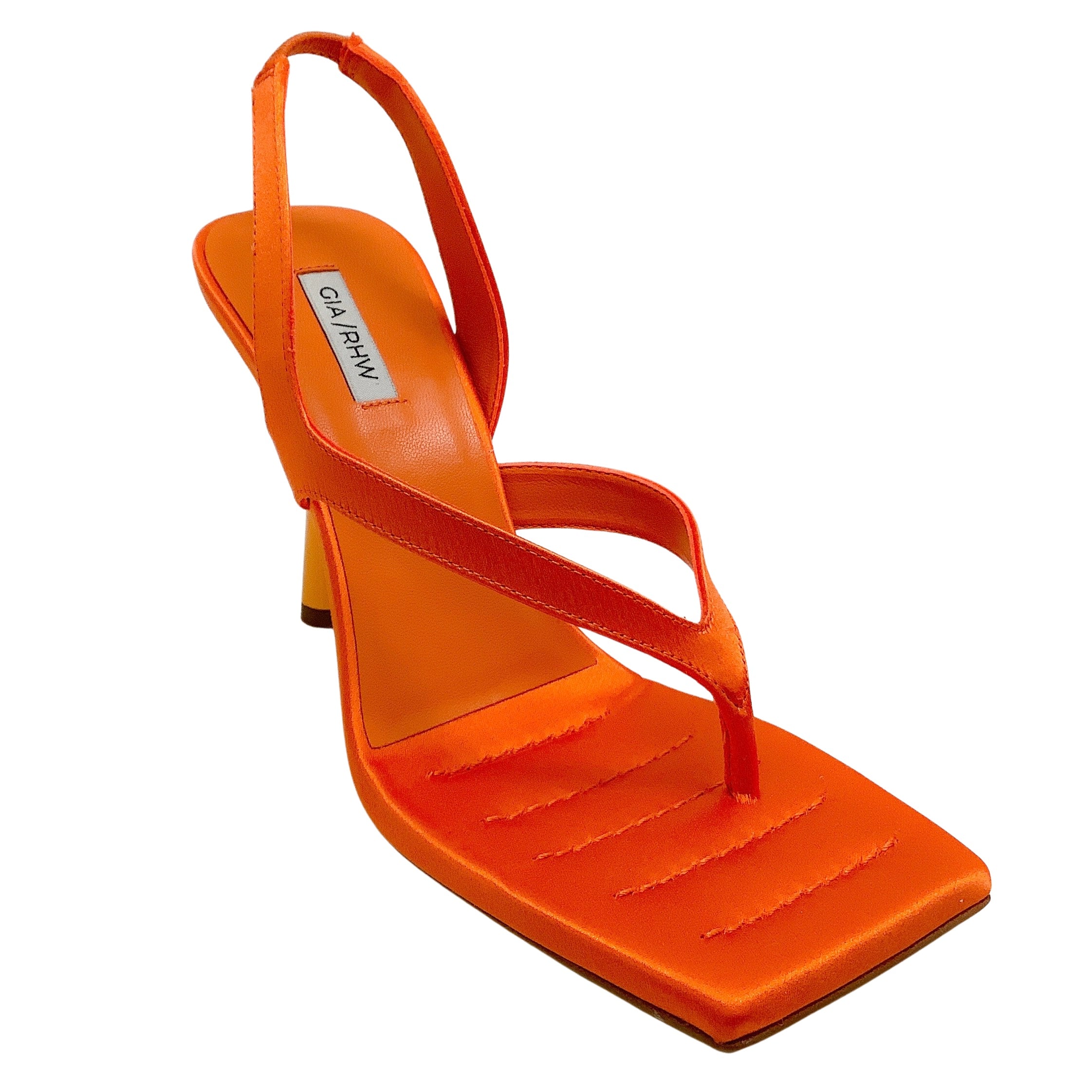 GIA Certified Orange Satin Rosie 12 Wedge Sandals for Women - Comfortable High Heel Summer Shoes for Beach, Party & Casual Wear