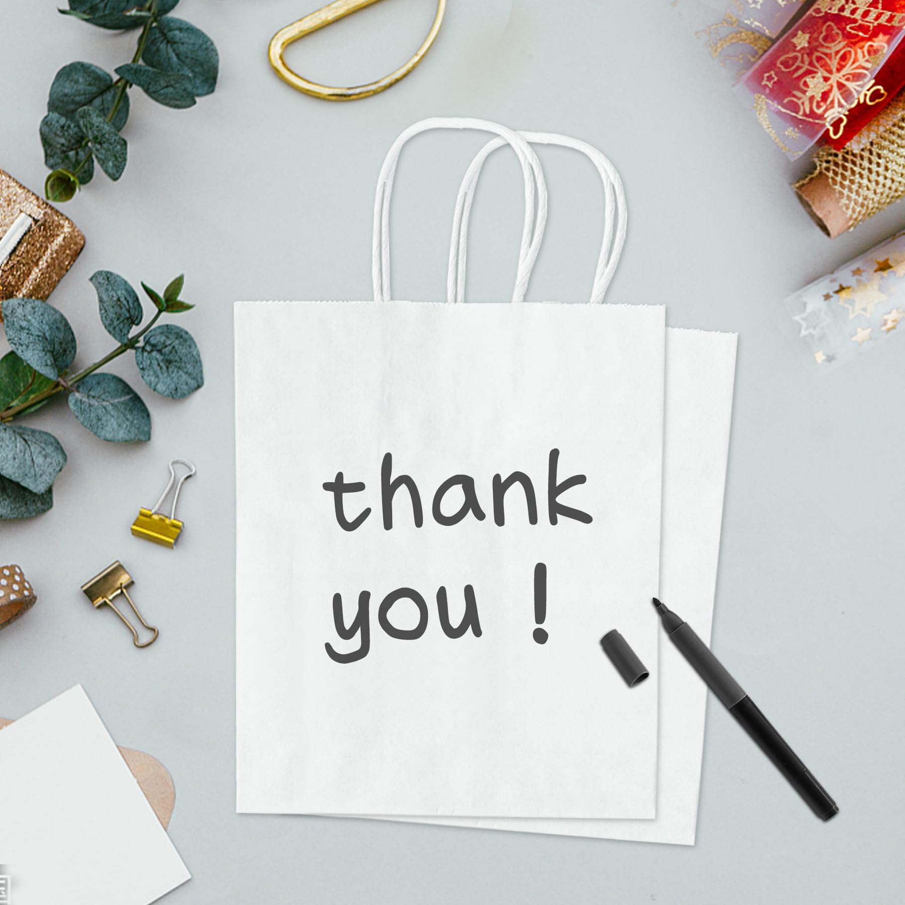 TOWRAP 50Pcs Brown Kraft Paper Bags with Handles - 9 x 5.9 x 9.84 Inch Eco-Friendly Gift Bags Bulk for Shopping, Parties, Retail, Merchandise & Favors | Perfect for Weddings, Birthday Gifts & Small Business Packaging