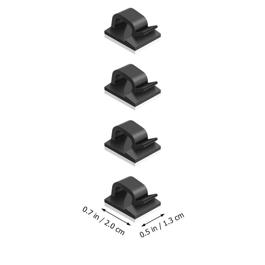 Uonlytech 200pcs Self-Adhesive Cable Management Clips - Desk Organizer for Headphones, Wires & Office Supplies - Strong Fixing Clamps for Cord, Electric Wire & Headset Stand - Perfect for Home Office, Gaming Setup & Workspace Organization