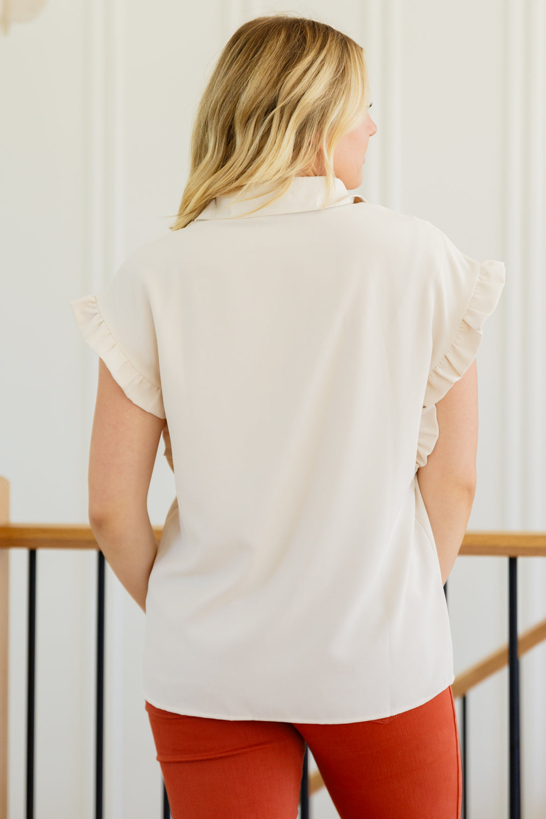 Elegant Day Date Ruffle Sleeve Blouse for Women - Perfect for Office Wear, Date Nights & Special Occasions | Flowy & Feminine Top