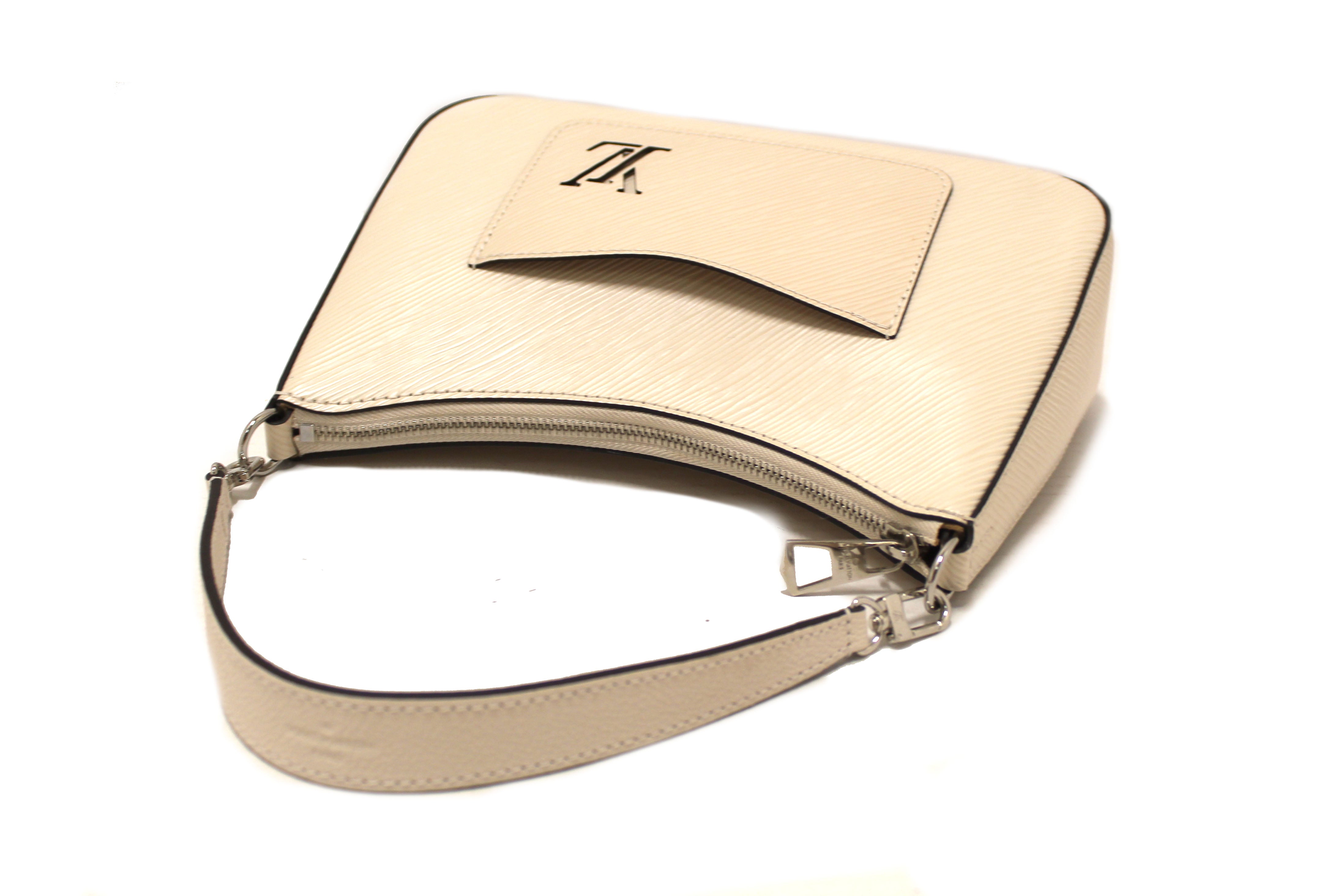 Authentic Louis Vuitton White Epi Leather Marelle Crossbody Bag - Luxury Designer Shoulder Bag for Women, Perfect for Work, Travel & Everyday Use