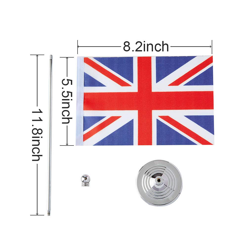 Union Jack UK Flag - Small Mini United Kingdom Desk Table Flags for Home, Office & Party Decorations | British Theme Decor & Celebrations