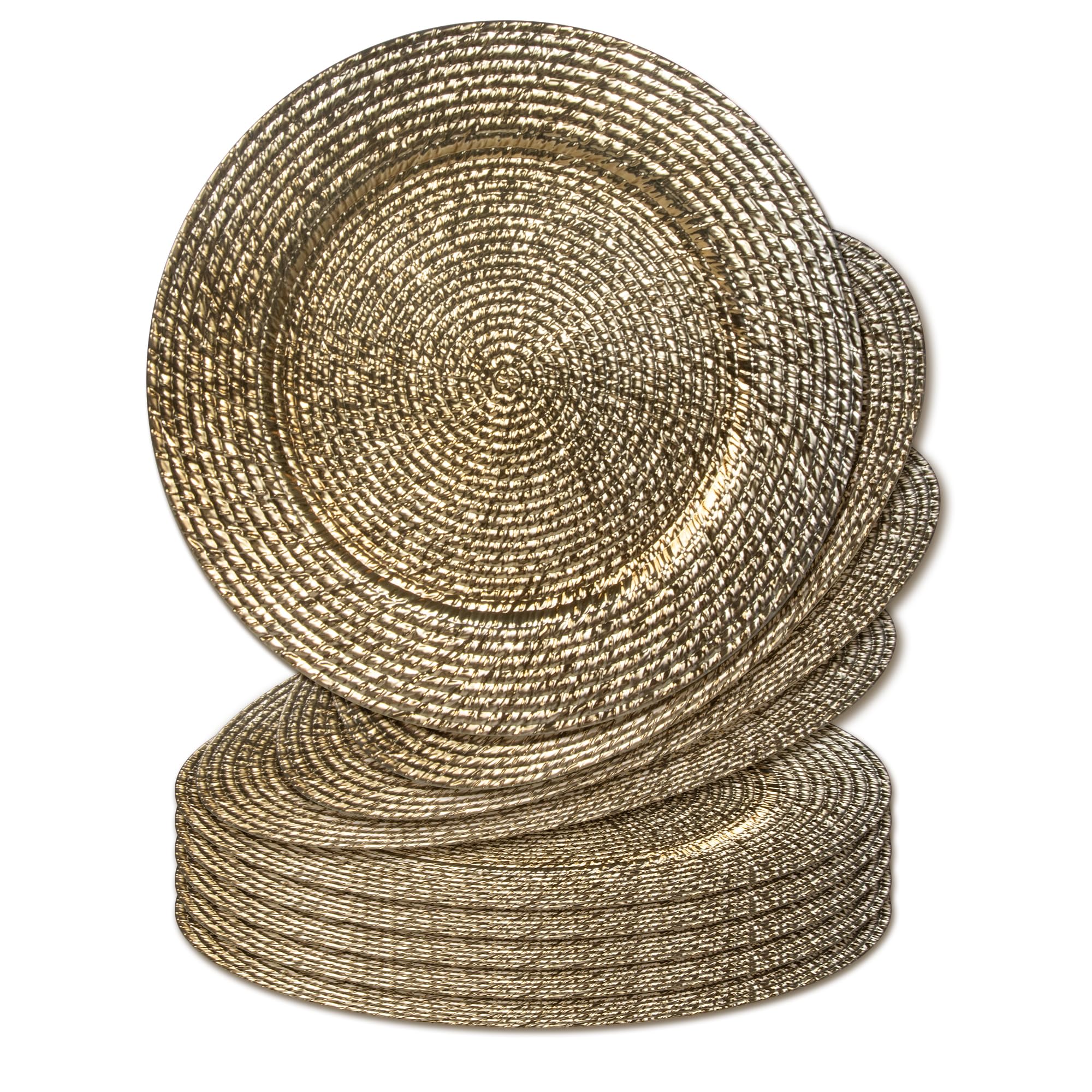 50 Pcs Gold Charger Plates Bulk - Elegant Decorative Dinner Plates for Weddings, Baby Showers & Graduations - 13 Inch Rustic & Modern Table Decor - Perfect for Banquets, Parties & Holiday Dining