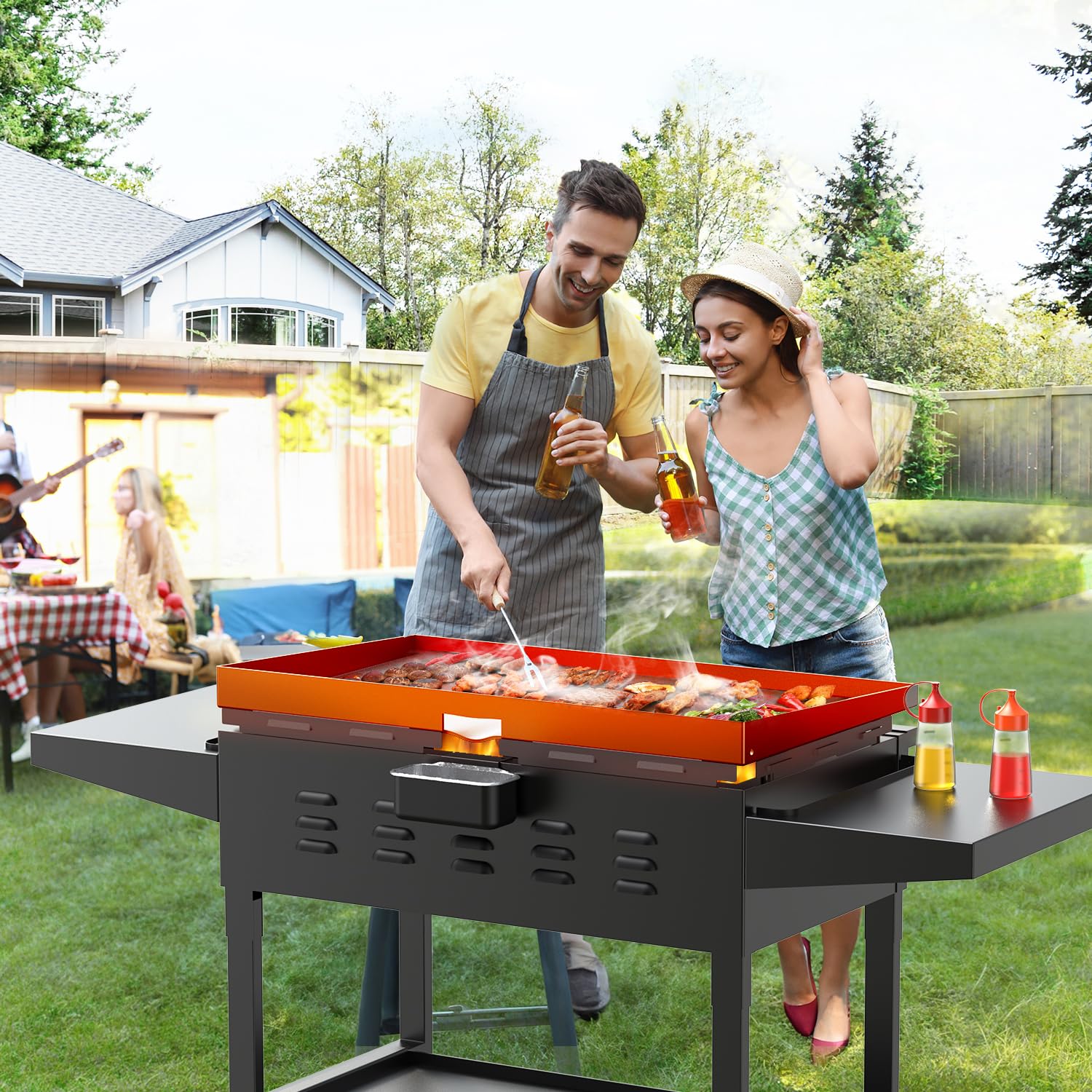 36-Inch Blackstone Griddle Wind Guard – 2-in-1 Magnetic Stainless Steel Wind Screen for Side Shelf, Rear Grease Cup & Hood Protection – Perfect for Outdoor Cooking, Camping & Backyard BBQs