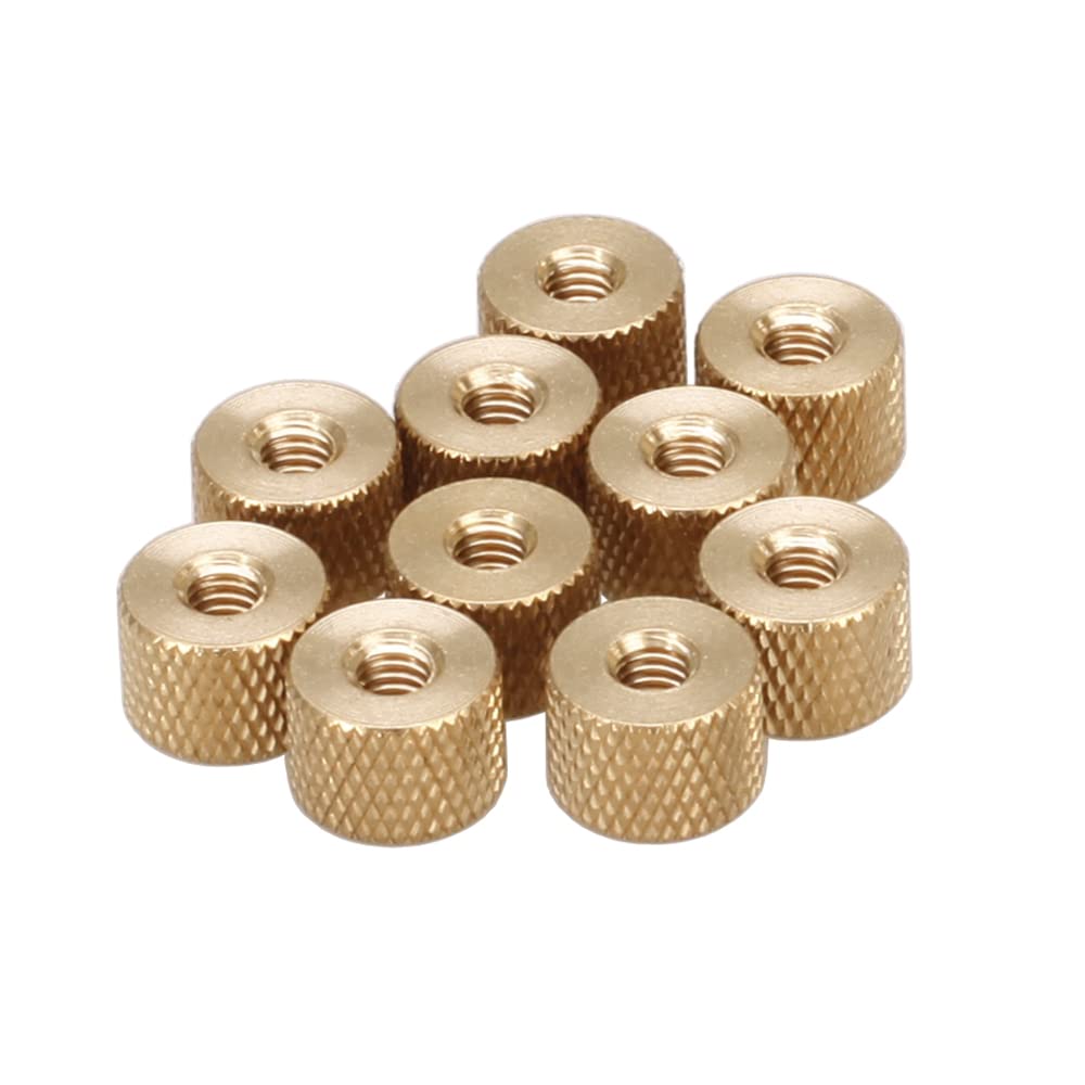 M2.5 Brass Knurled Thumb Nuts - Pack of 10 - Easy-Grip Fasteners for DIY Projects, Electronics, and Machinery Assembly