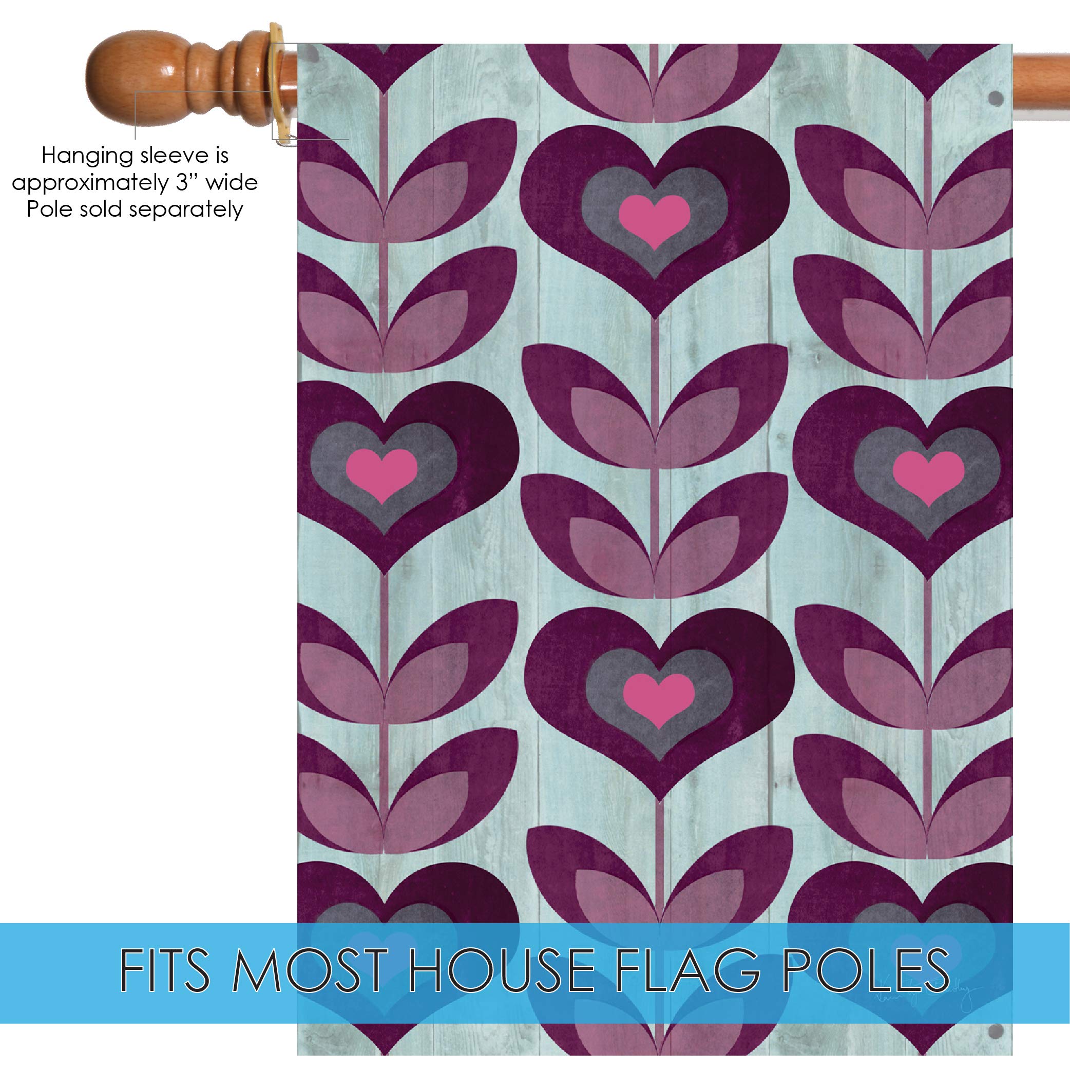 Toland Home Garden 1010826 Double Sided Valentine's Day Garden Flag - 28x40 Inch Outdoor Yard Decoration with Flower Hearts Design | Perfect for Front Porch, Lawn Decor & Seasonal Holiday Displays