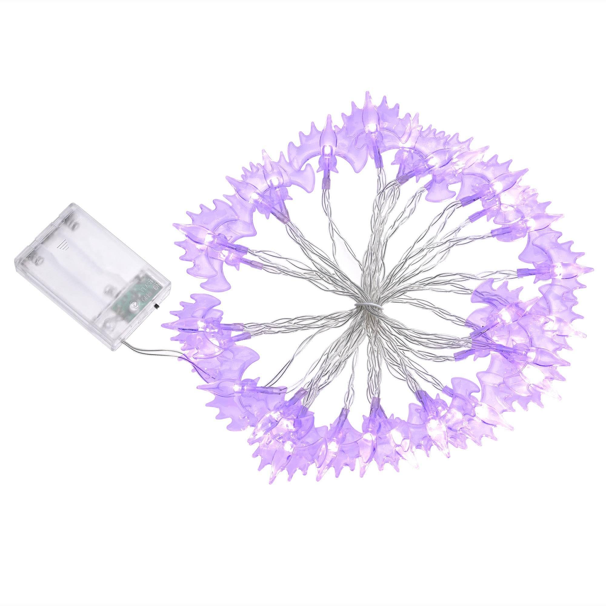 15ft Halloween String Lights - 30 LED Bat Fairy Lights with Battery for Outdoor Decor, Party, and Home Halloween Decoration