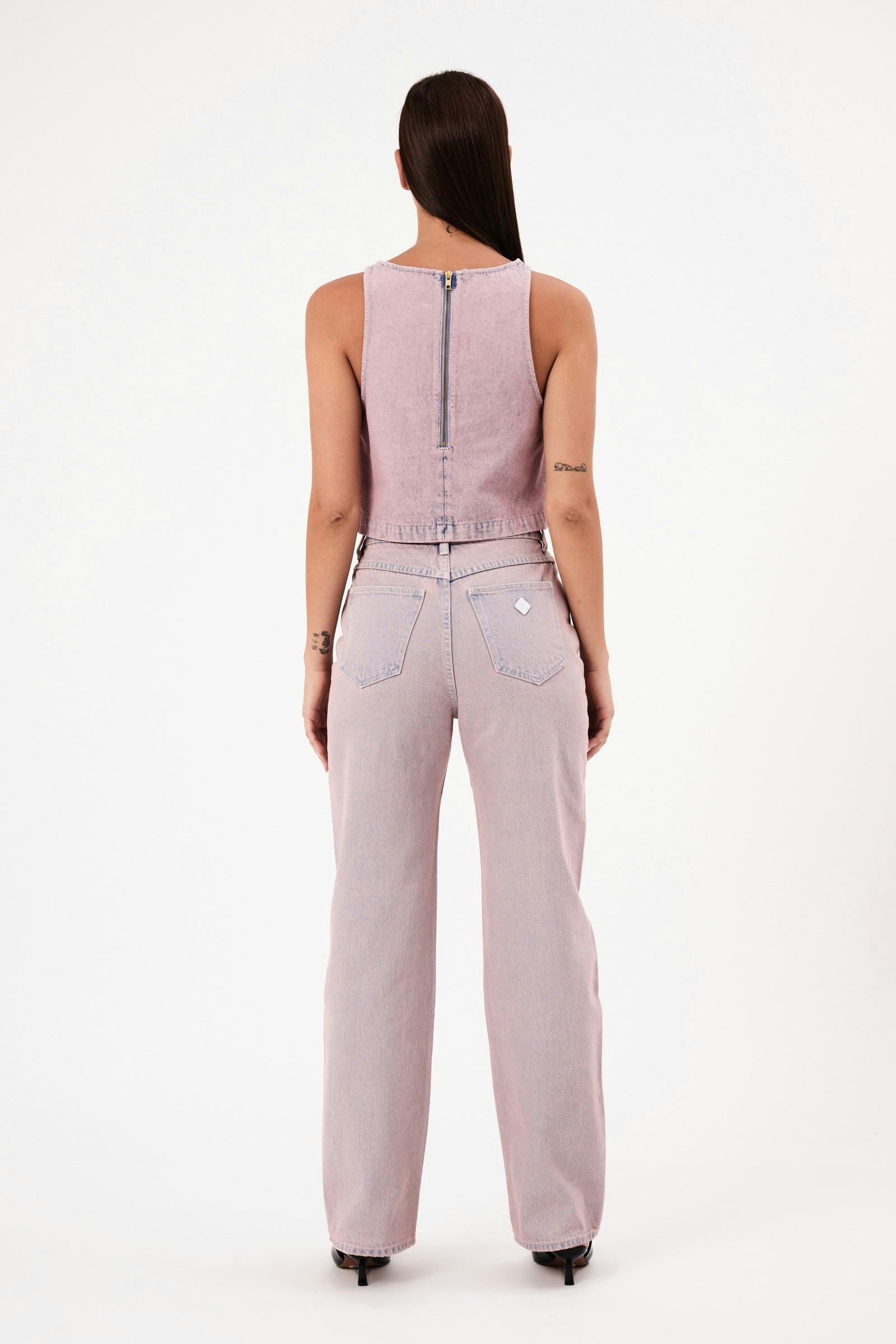 Carrie Dirty Pink Washed Jeans for Women - Vintage Distressed High Waist Skinny Jeans | Perfect for Casual Outfits, Streetwear & Date Nights
