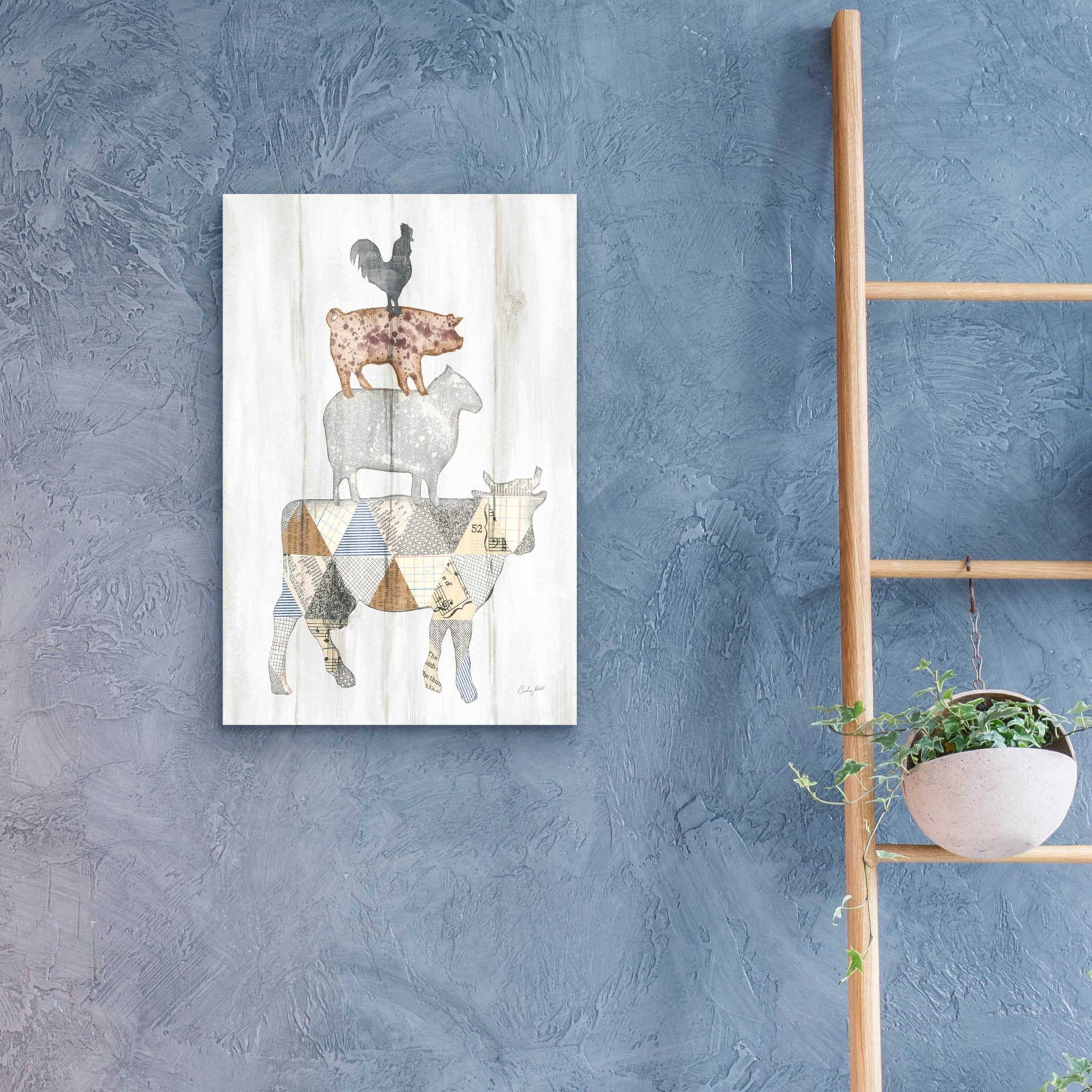 Farm Family I by Courtney Prahl - 16x24 Inch Acrylic Glass Wall Art Painting, Modern Home Decor for Living Room, Bedroom & Office