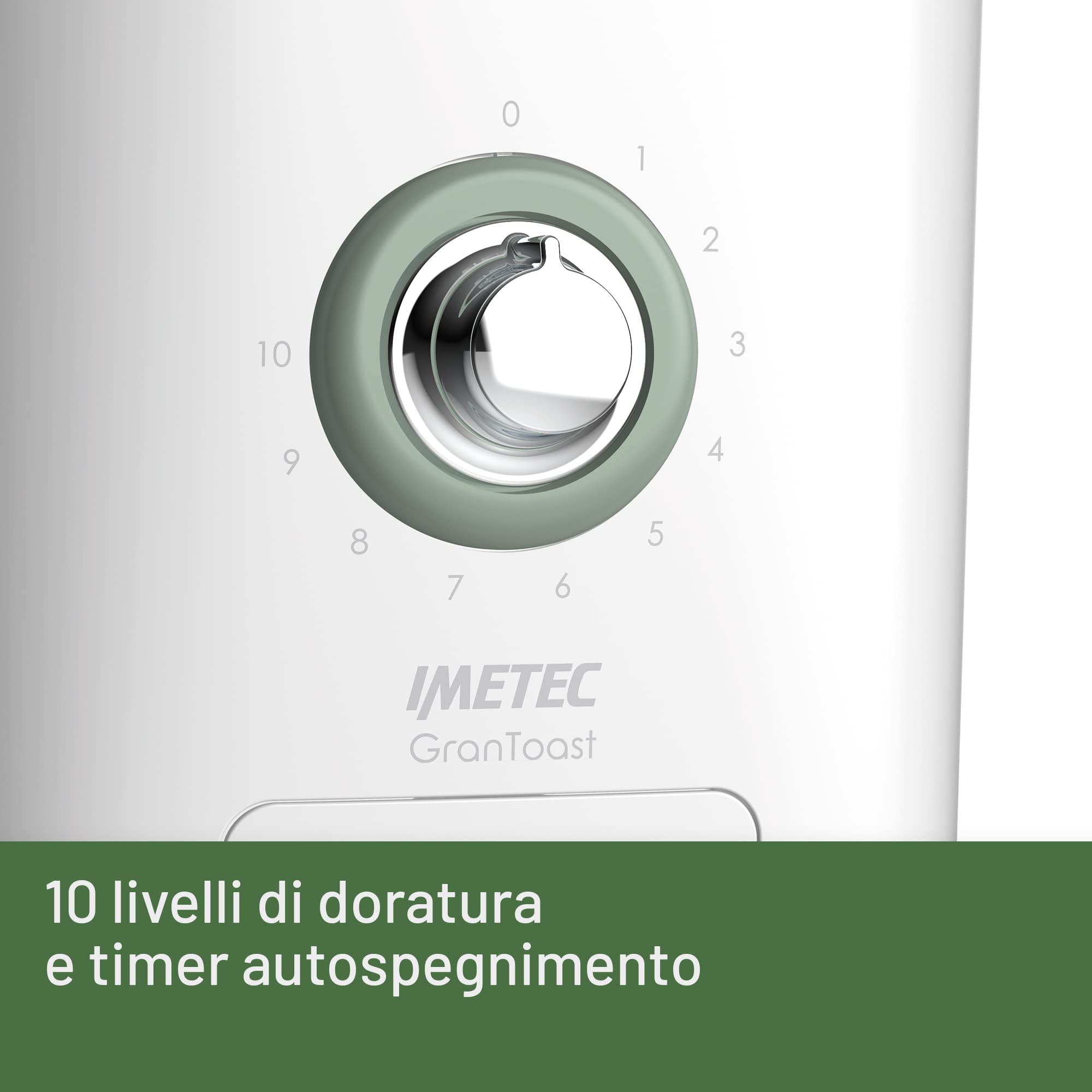 Imetec GranToast XL Sandwich Toaster - 360° Adjustable Wide-Slot Toaster with 10 Browning Levels & Timer (600W) - Perfect for Thick Sandwiches, Paninis, and Breakfast Toast