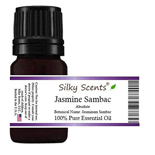 100% Pure Natural Jasmine Sambac Absolute Essential Oil (Arabian Jasmine) - 1oz (30ml) for Aromatherapy, Massage & DIY Skincare