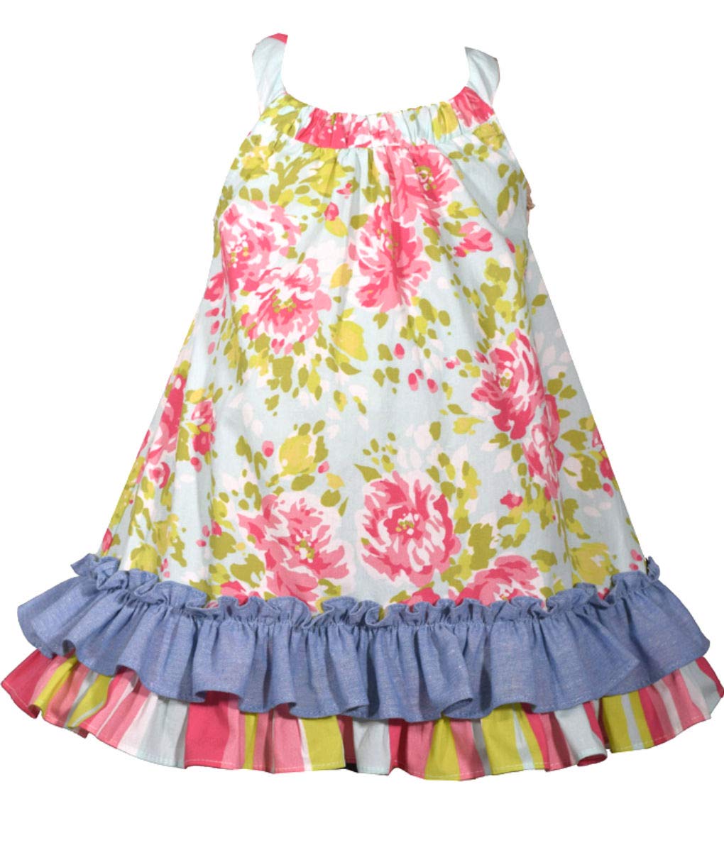 Vintage Rose Floral Girls Sundress - Summer & Easter Dress for Kids - Perfect for Beach, Party, and Special Occasions
