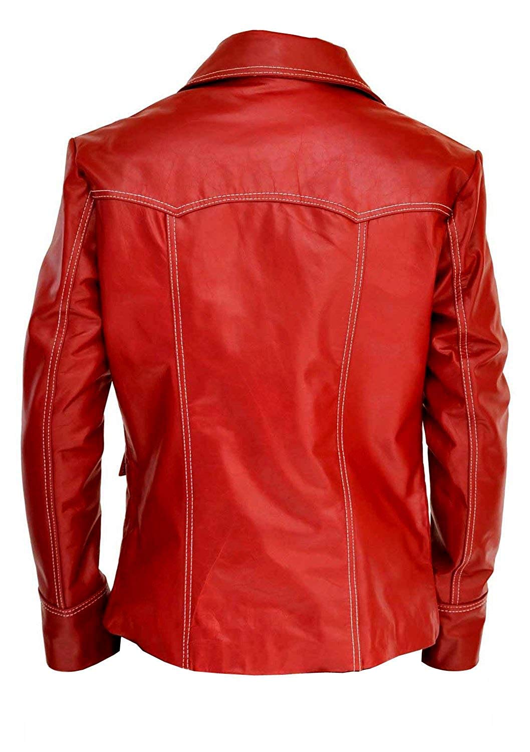 Men's Brando Club Tyler Designer Brad Biker Jacket - Faux/Real Leather Coat Blazer in Black & Red | Stylish Motorcycle Outerwear for Casual & Night Out