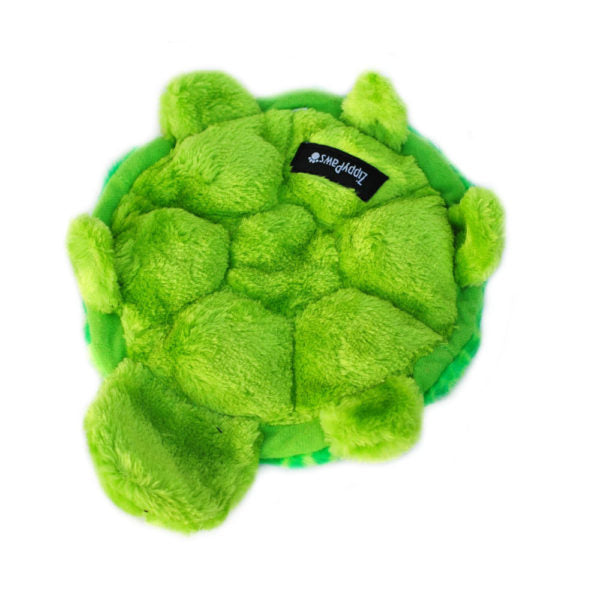 Zippy Paws Squeakie Crawler Round Turtle Plush Dog Toy with 7 Squeakers - Interactive Chew Toy for Puppies & Small Dogs, Perfect for Playtime & Training