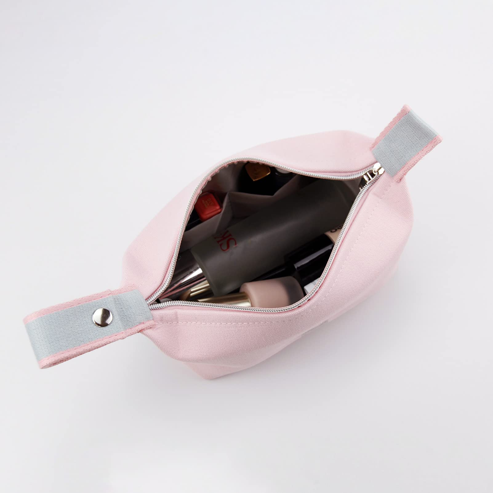Stylish Waterproof Canvas Makeup Bag for Women - Travel Cosmetic Organizer with Multiple Pockets, Perfect for Toiletries & Beauty Essentials - Ideal for Travel, Gym, and Daily Use