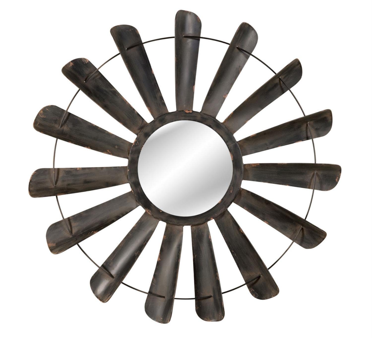 Bassett Mirror M3642EC Nolan Wall Mirror - Elegant Iron Frame for Living Room, Bedroom & Entryway Decor