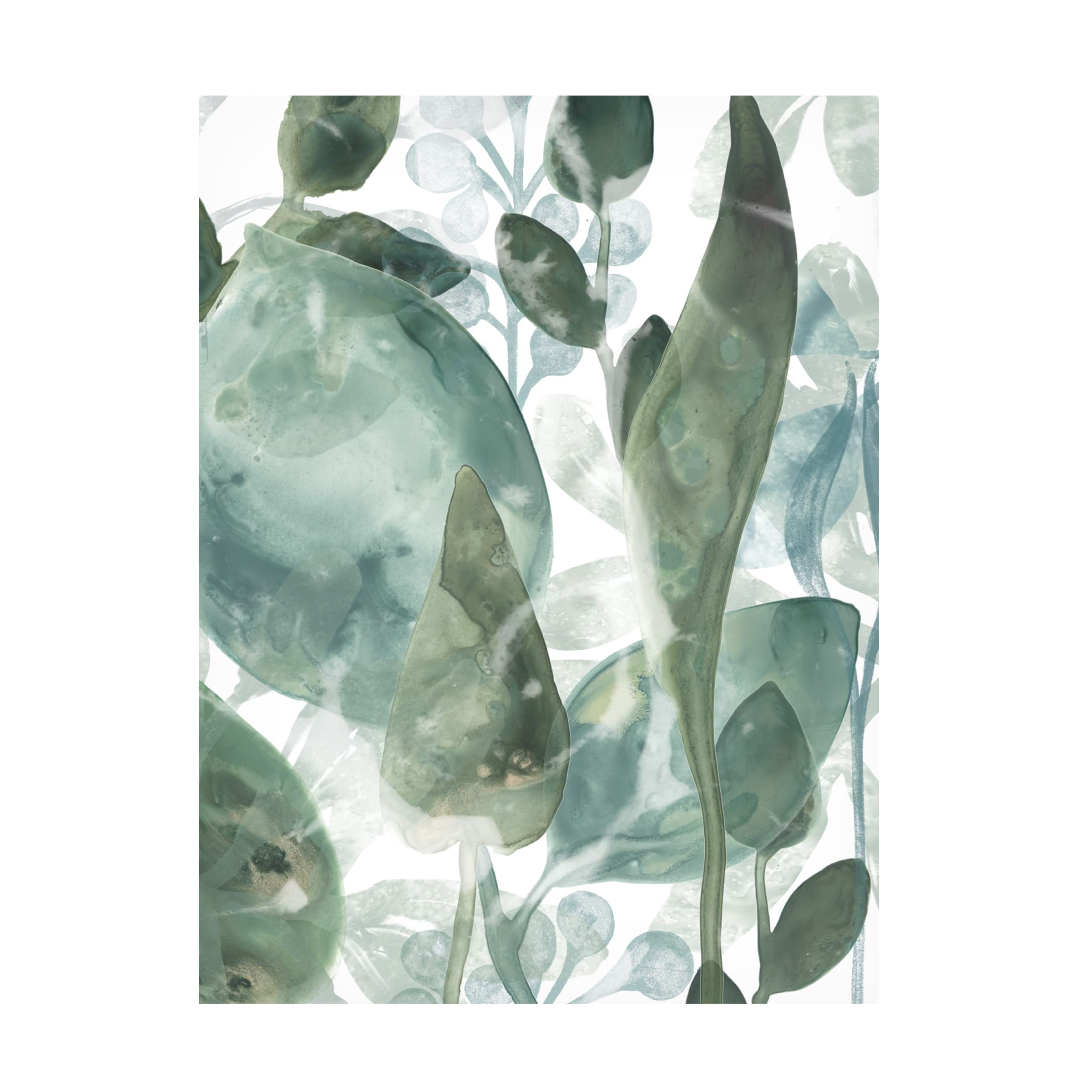 Trademark Fine Art 'Aquatic Leaves IV' Canvas Wall Art by June Erica Vess - Modern Botanical Painting for Living Room, Bedroom & Office Decor