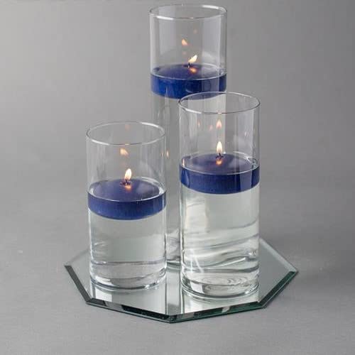 Eastland Octagon Mirror and Cylinder Vases Set with Richland Floating Candles 3