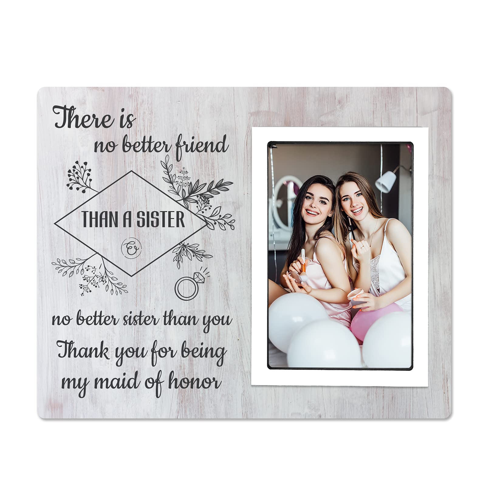Bridesmaid Picture Frame - Elegant 4x6 Inch Wedding Gift for Bridesmaids, Bridal Party Thank You Gift from Bride - Perfect for Wedding Photos, Bridal Showers & Special Memories