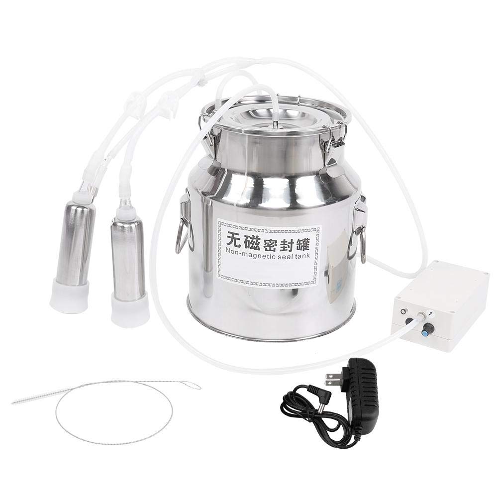 14L Portable Electric Cow/Sheep Milking Machine Kit - Adjustable Speed & Pulsation with 2 Teat Cups & Stainless Steel Bucket - Ideal for Dairy Farms, Homesteads, and Small Livestock Operations (Cow, Goat, Sheep)