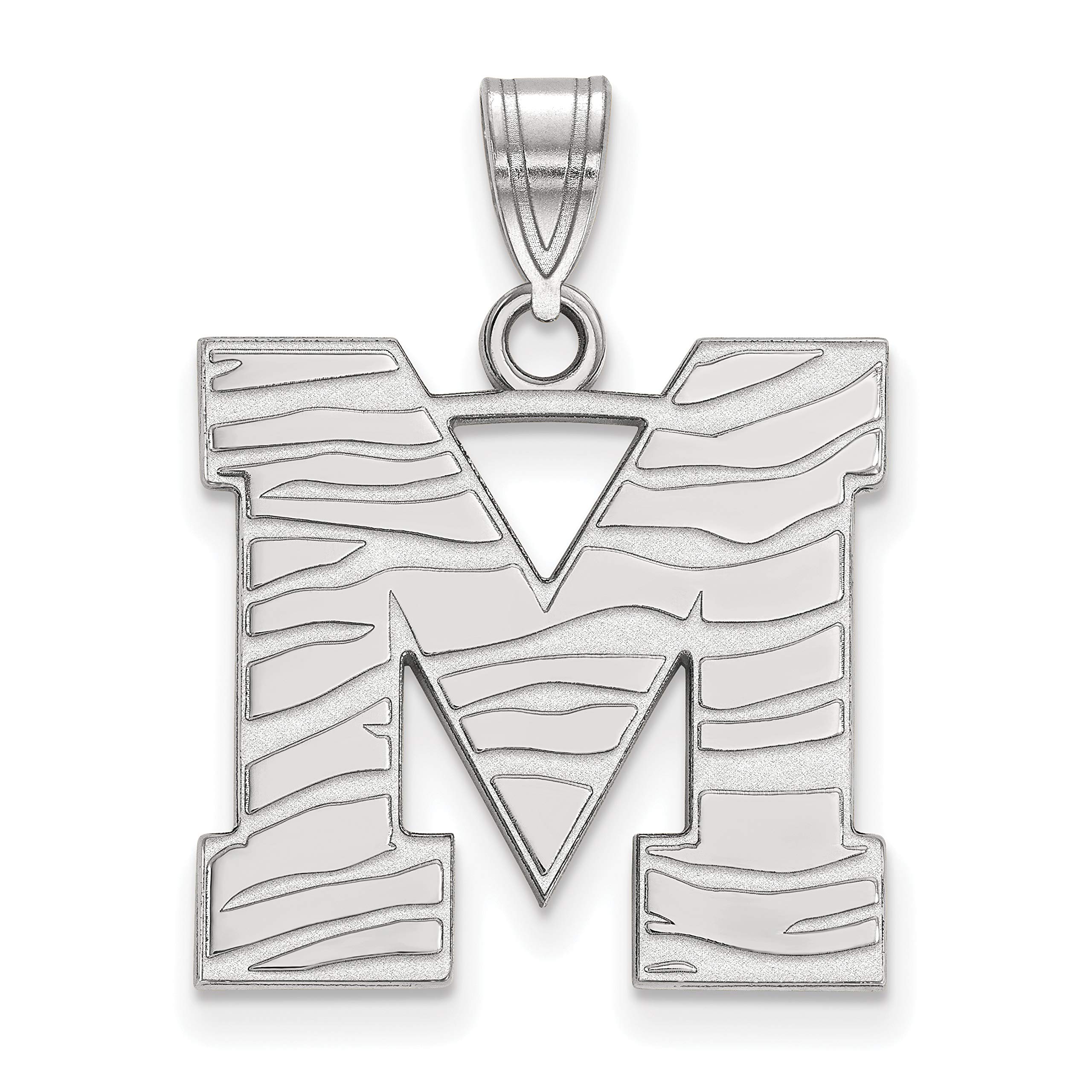 University of Memphis Tigers Sterling Silver Textured Letter Pendant - Perfect for Graduation Gifts, School Pride Jewelry & Alumni Spirit Accessories