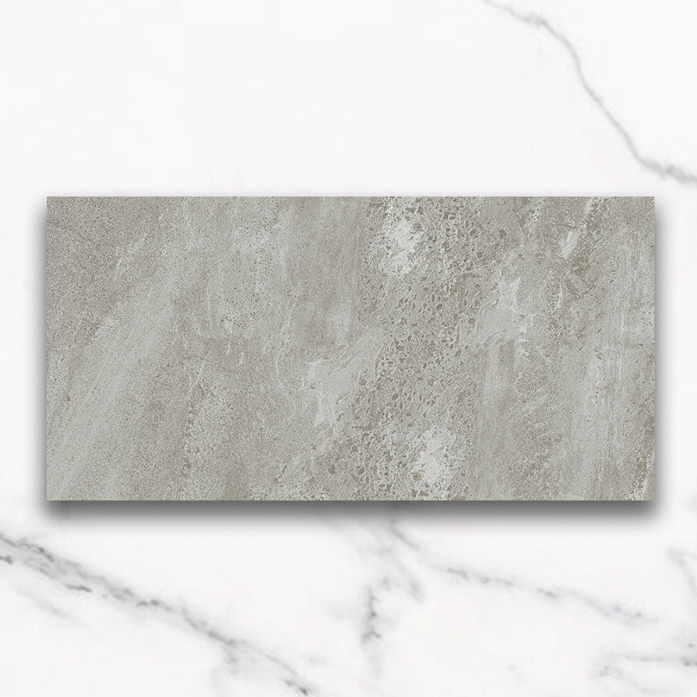 Elysium Grey 300x600mm Matte Limestone Look Porcelain Tile - Premium Floor & Wall Tiles for Bathroom, Kitchen & Living Room