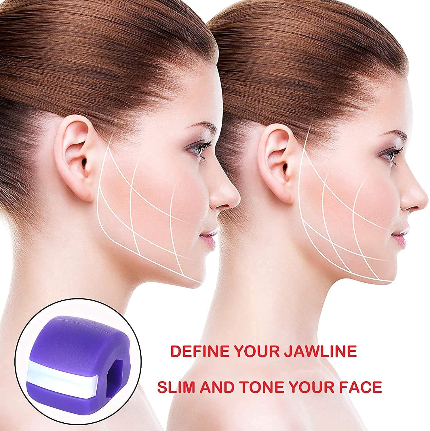 Dlala Jawline Exerciser Tool for Men & Women - Double Chin Reducer, Face Slimmer & Jawline Shaper - Helps Tone Facial Muscles, Reduce Stress & Cravings - Perfect for Home, Office & Travel Use - Blue