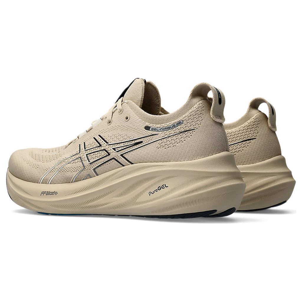 ASICS Men's Gel-Nimbus 26 Running Shoes - Feather Grey/Black - Premium Cushioned Sneakers for Long-Distance Running & Marathon Training