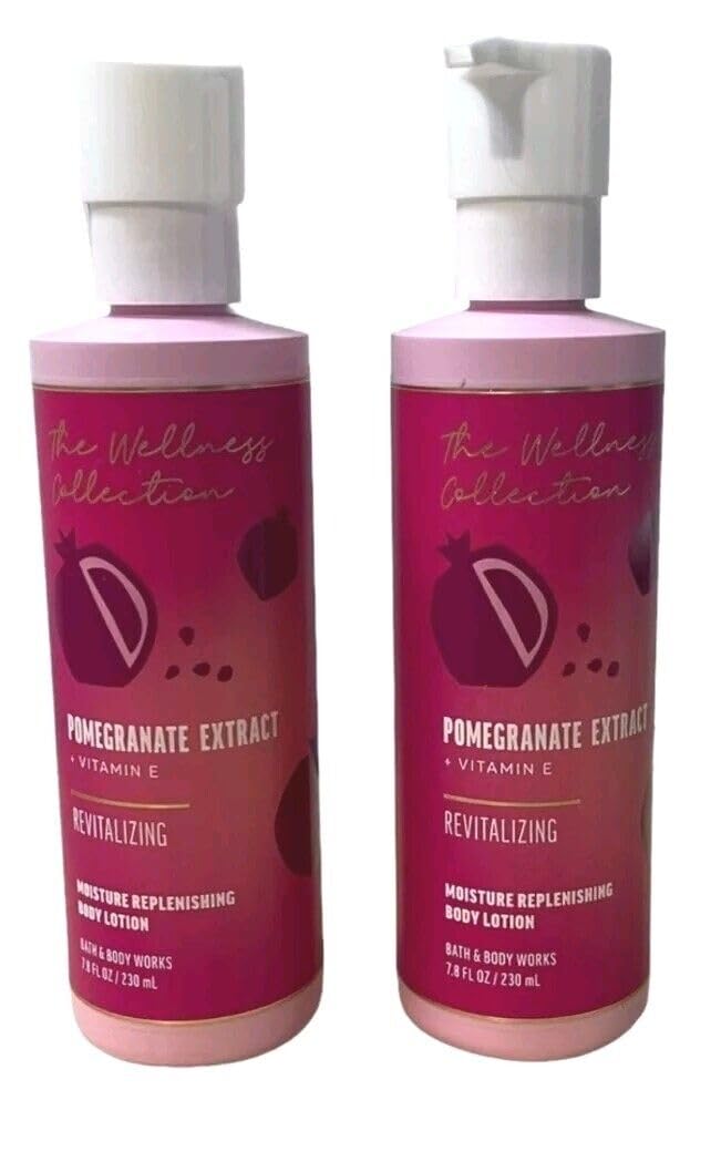 2 Pack Pomegranate Extract Revitalizing Bath & Body Lotion - 7.8 oz | Hydrating Moisturizer for Dry Skin | Perfect for Daily Use & Spa Days