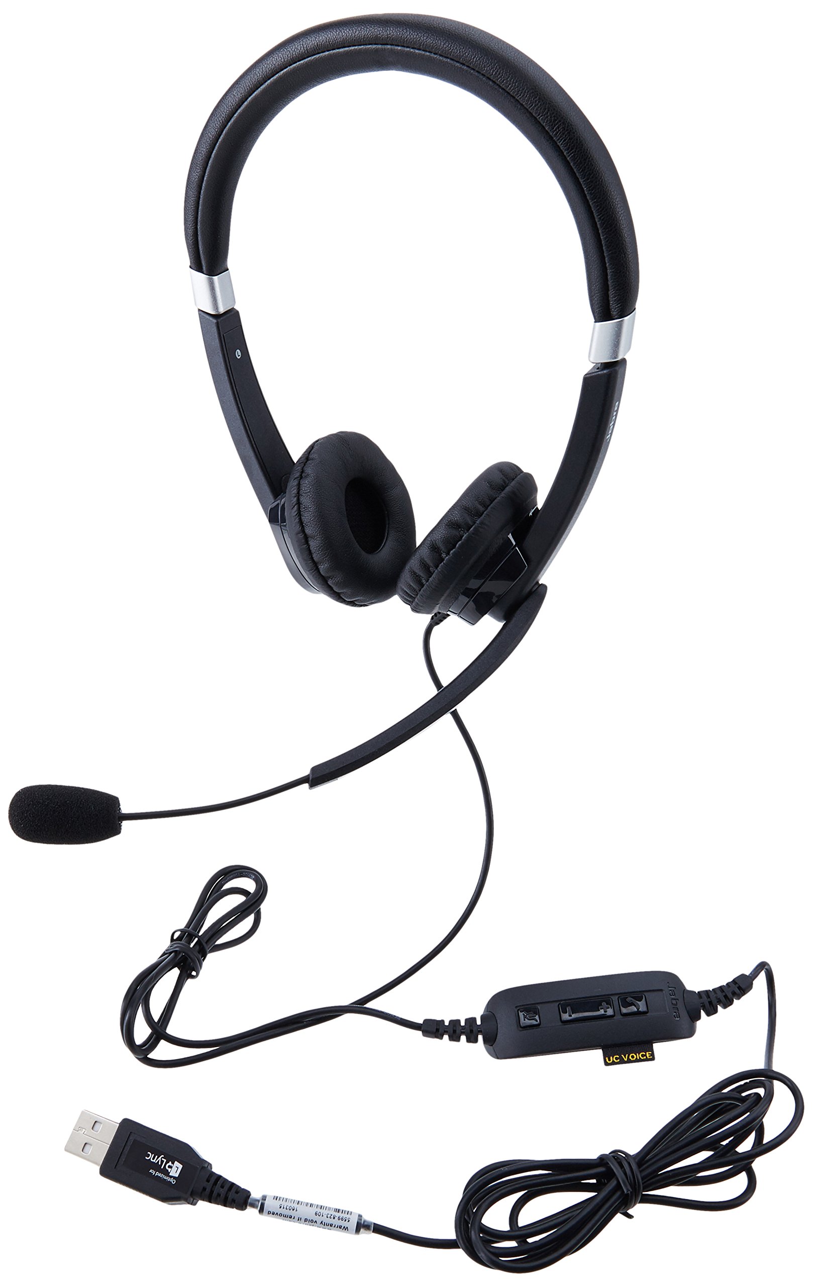 Jabra UC Voice 550 MS Duo Lync Optimized Corded Headset for Softphone - Noise Cancelling Office Headset with Boom Mic for Call Centers, Remote Work & Business Communications