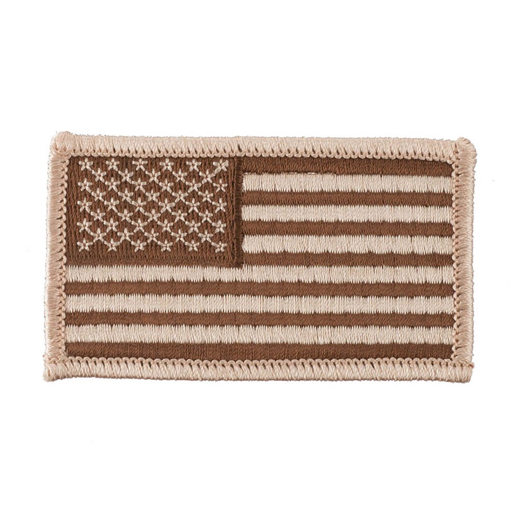 American Flag Patriotic Iron-On Patches for Jackets, Hats & Bags - Brown W04S71D - Perfect for Military, Veterans & 4th of July Celebrations