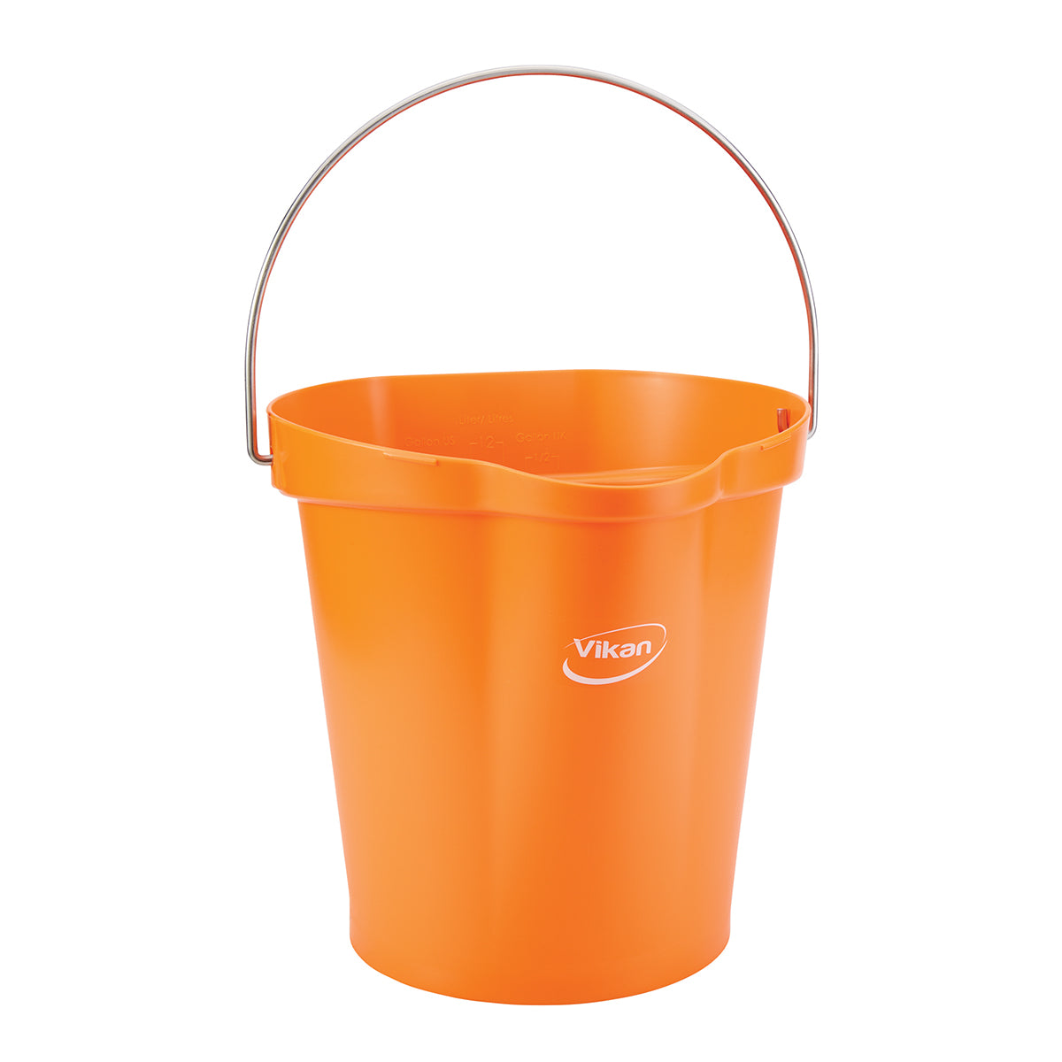 Vikan 3 Gallon Heavy Duty Bucket with Stainless Steel Handle - Durable Utility Pail for Cleaning, Gardening, and Household Chores (1-Pack)