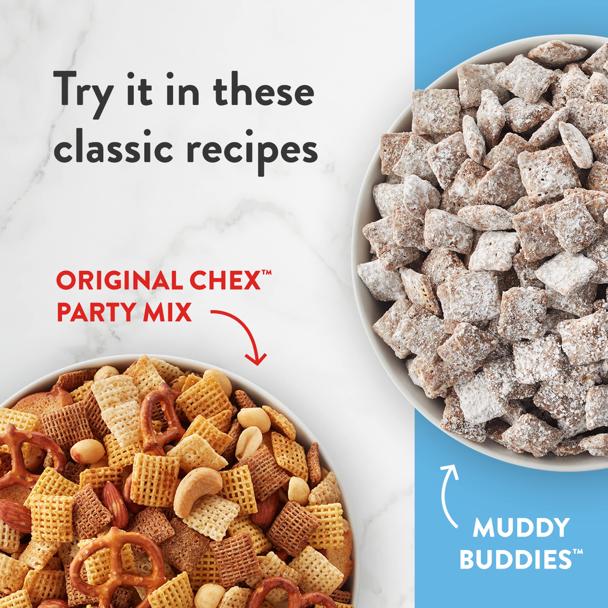 Gluten Free Rice Chex Breakfast Cereal - 18 oz Family Size Box for Homemade Chex Mix - Perfect for Morning Meals, Snacks & Party Mixes