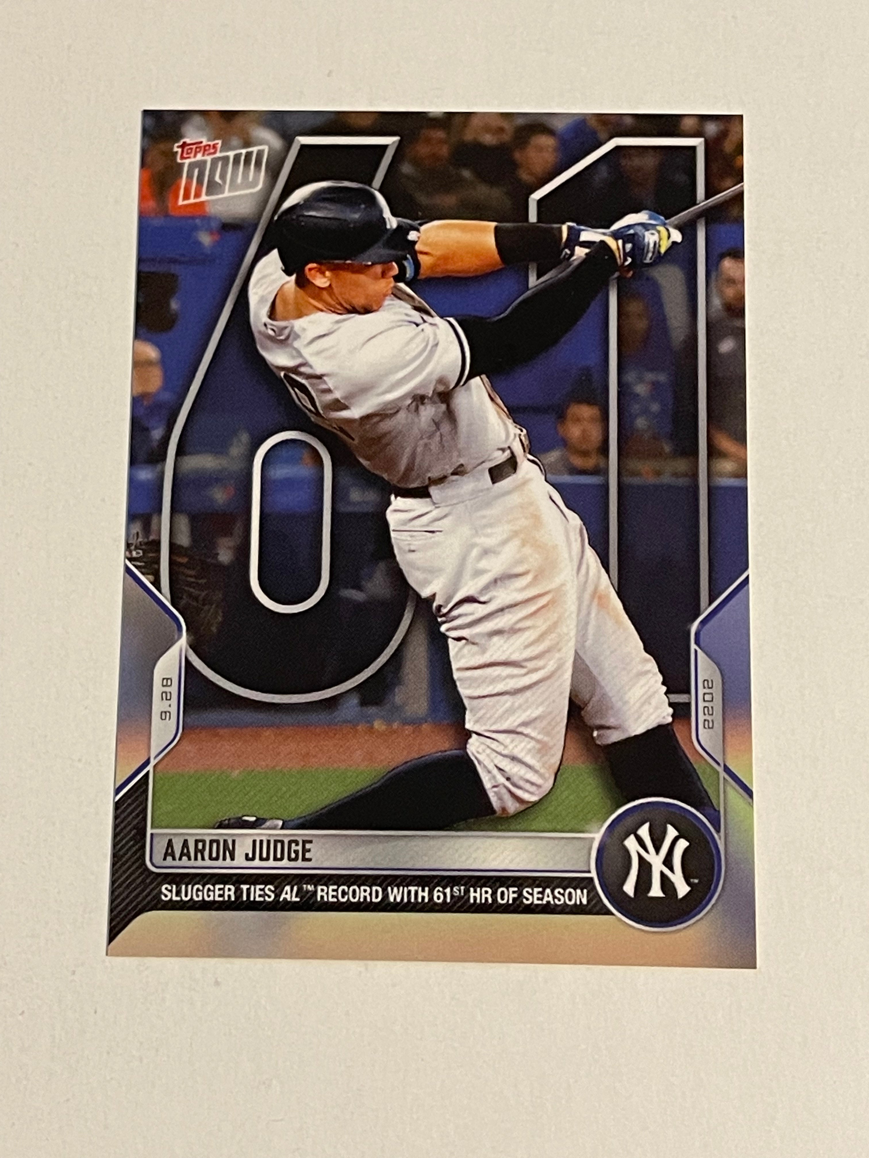 Aaron Judge Topps Now 61 Home Run Limited Edition Baseball Card 2002 - Perfect for Collectors, Sports Memorabilia Enthusiasts, and Yankees Fans