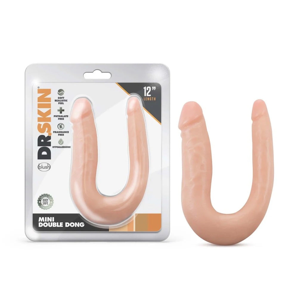 Dr. Skin 12 Realistic Mini Double Dong - Premium Dual-Ended Silicone Adult Toy for Couples & Solo Play - Perfect for Spicing Up Your Intimate Moments