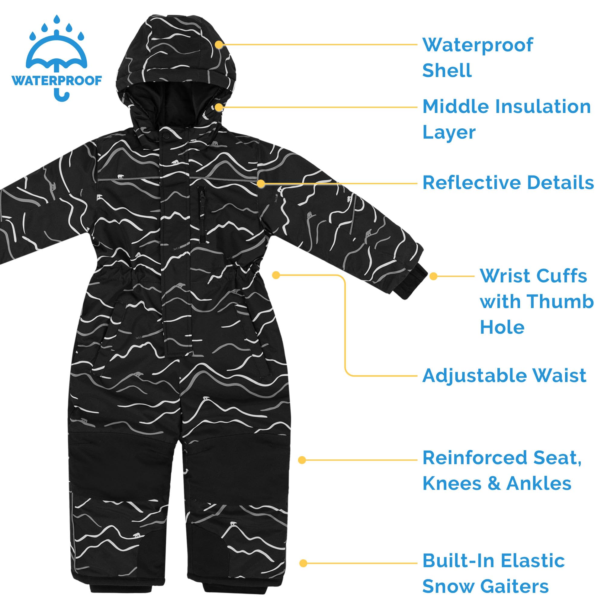 JAN & JUL Waterproof Insulated Snow Suit for Toddlers & Kids - Winter Outdoor Play, Skiing & Snowboarding Gear for Boys & Girls
