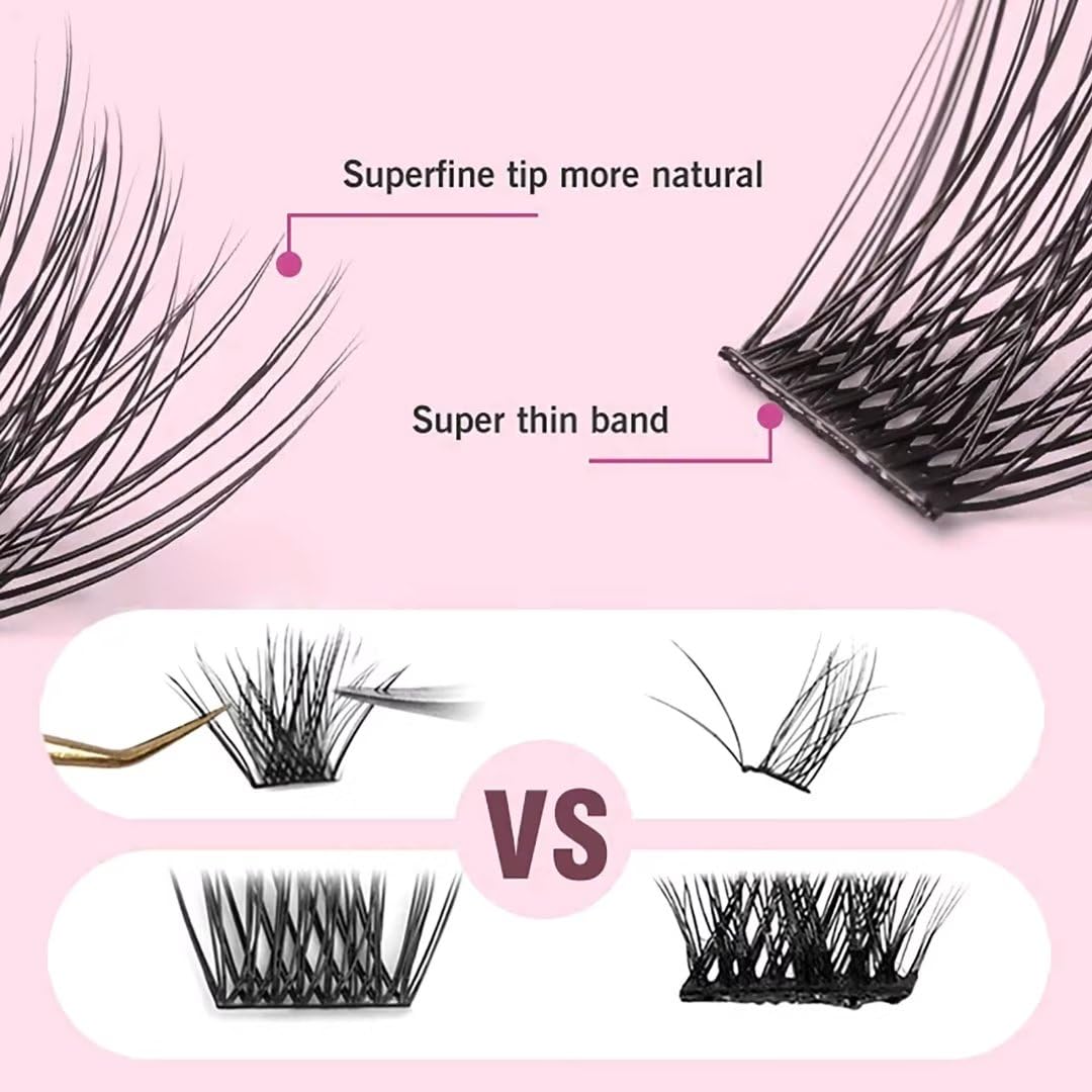 Natural Soft Wispy 3D Effect False Eyelashes - DIY Self-Application Lash Clusters & Individual Lashes for Stunning Volume (Style 84-0.07-D-MIX) | Perfect for Weddings, Parties & Everyday Glam