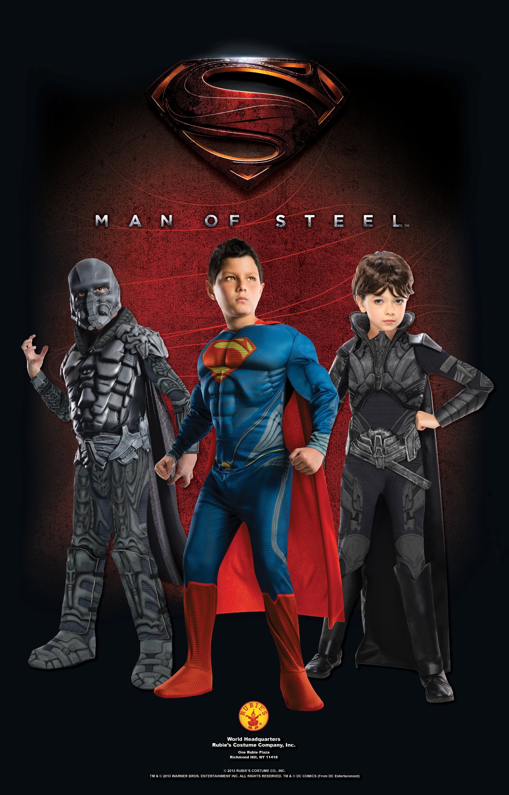 Steel Man Kids Faora Costume Top - Boys Superhero Cosplay Outfit for Halloween, Comic Con & Dress-Up Parties