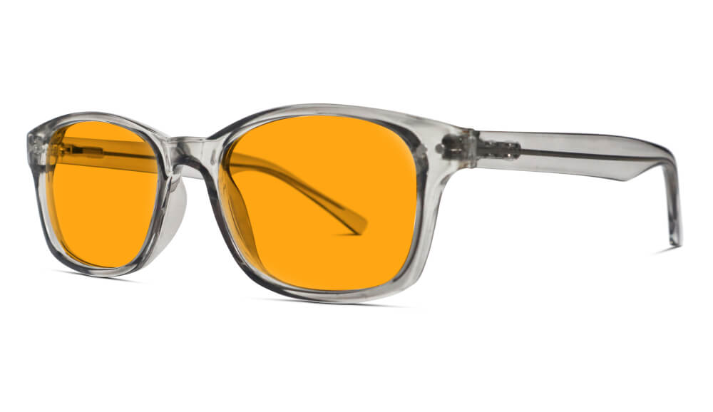 SunDown Lucent Blue Light Blocking Glasses - Pearl Grey Frame for Eye Strain Relief & Better Sleep | Perfect for Nighttime Use, Gaming, and Computer Work