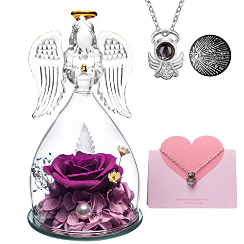 Dark Purple Rose+Necklace