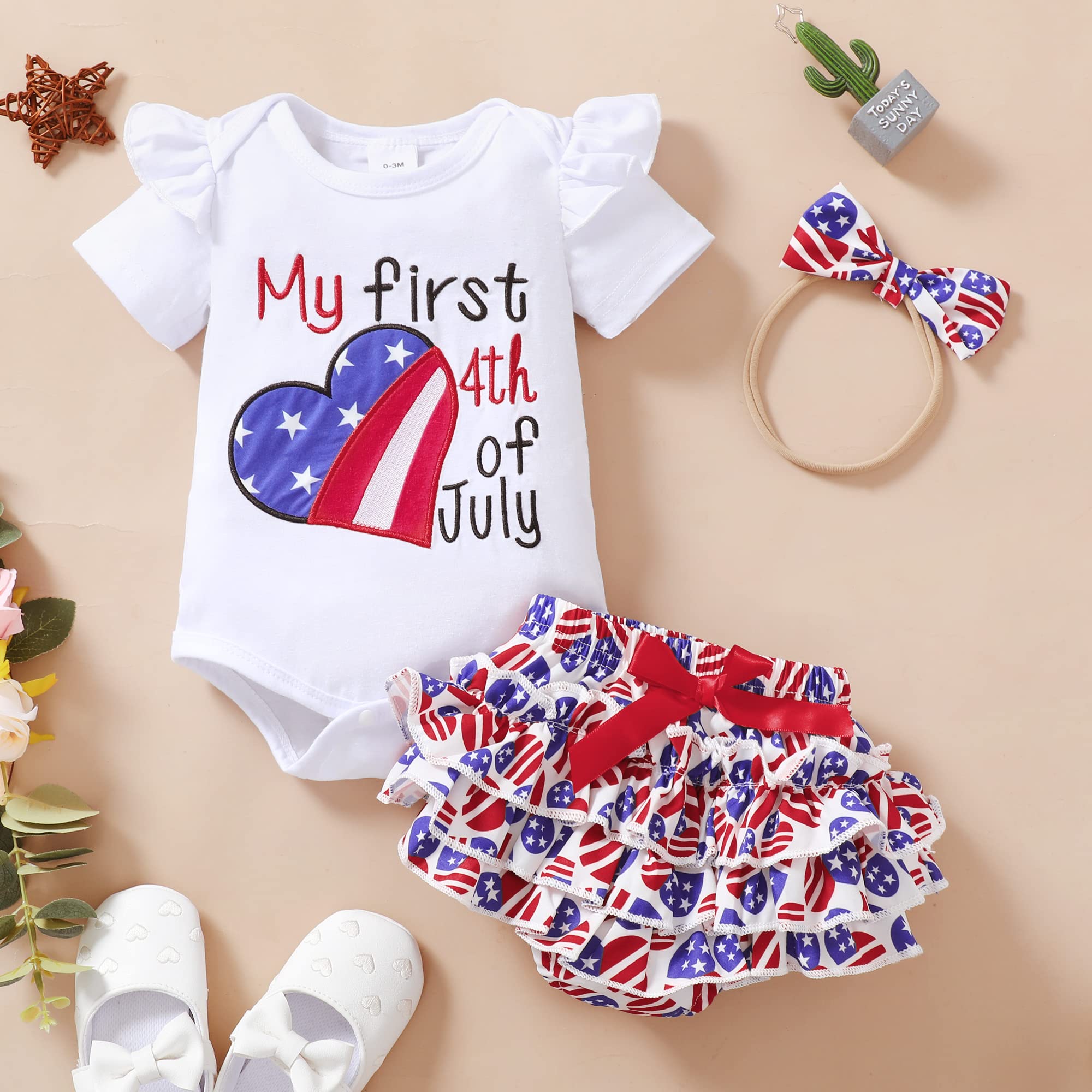 Mioglrie Newborn Baby Girl Clothes Set - Floral Romper & Shorts Outfit for Summer | Cute Infant Girl Fashion | Perfect for Playdates, Photoshoots & Family Outings