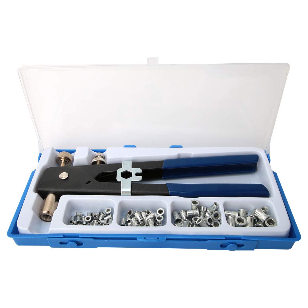 Professional Manual Riveter Tool Kit - 86pcs Rivet Nut Set with Threaded Inserts for Industrial, Railway & Construction Equipment | Heavy Duty Fastening Solution for Metal Fabrication, Machinery Repair and DIY Projects