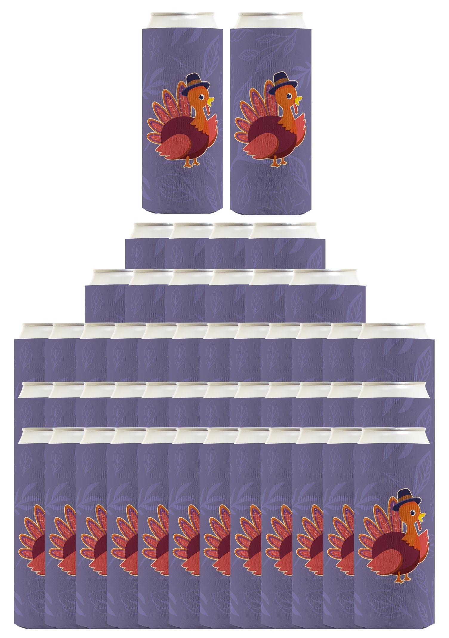 96-Pack Ultra Slim White Can Coolers for Fall Parties, Thanksgiving & Holiday Gatherings - Keep Drinks Cold at BBQs, Picnics & Outdoor Events