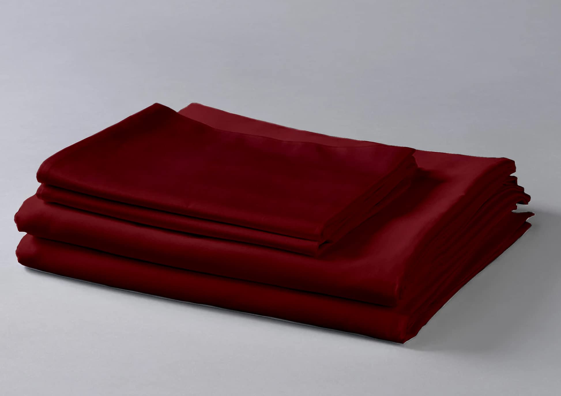 Premium 100% Giza Cotton California King Sheet Set - Burgundy Luxury Bedding with Deep 19
