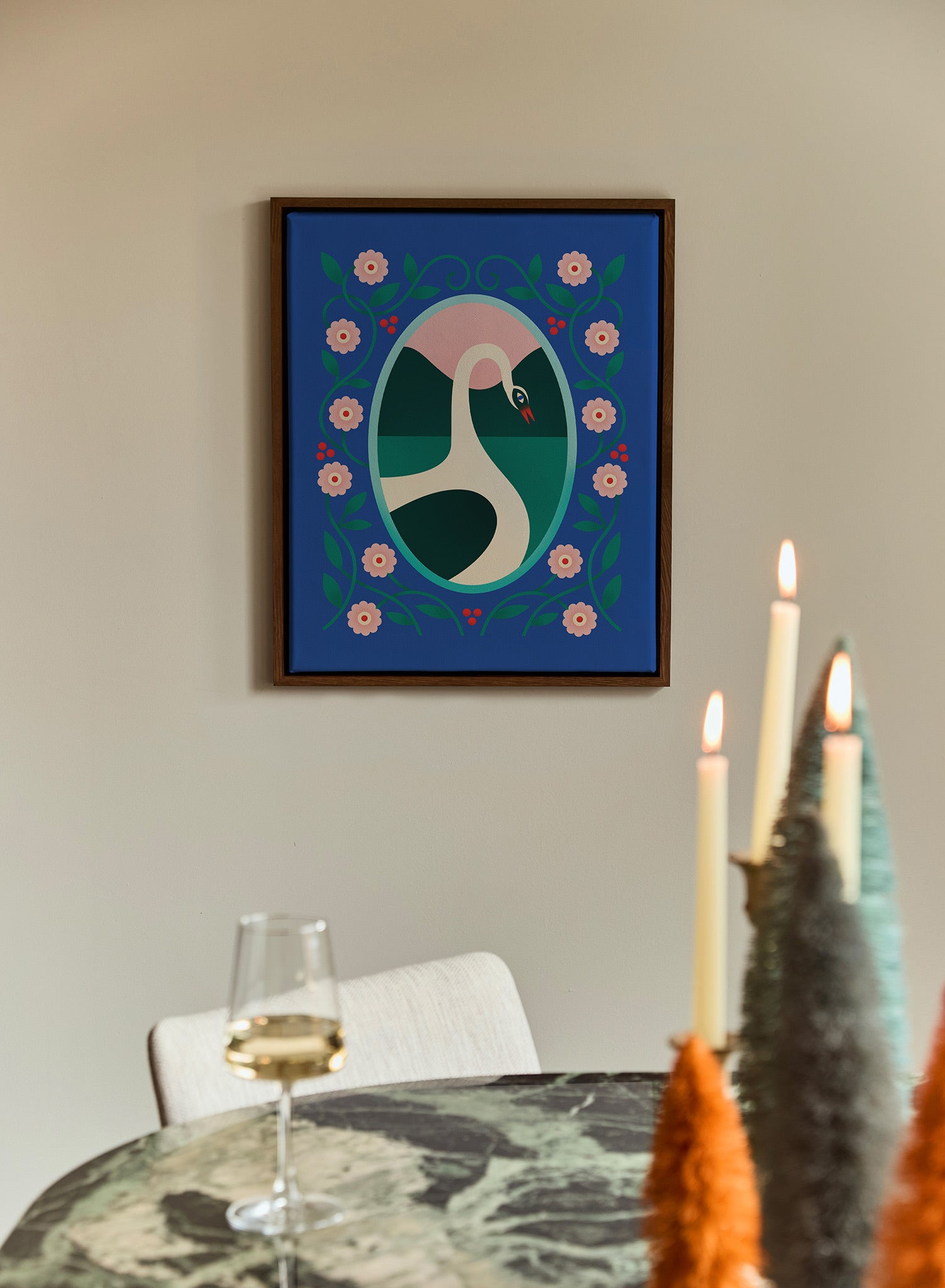 Mountain Lake Swan Poster - Elegant Waterfowl Wall Art Decor for Living Room, Bedroom & Office