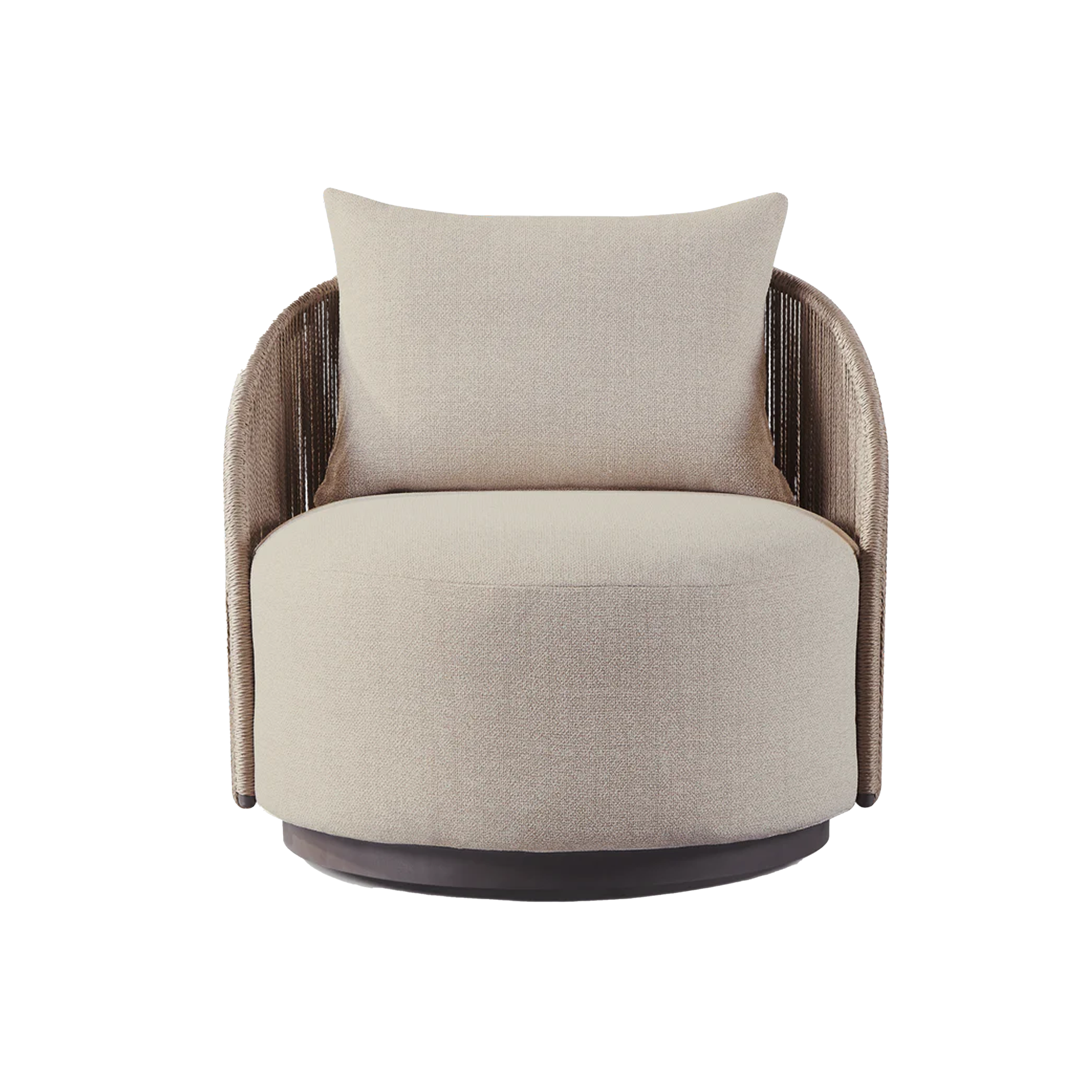 Modern Milan Swivel Lounge Chair - 360 Degree Rotating Accent Chair for Living Room, Bedroom, or Office - Comfortable Mid-Century Style Reading Chair with Sturdy Metal Base
