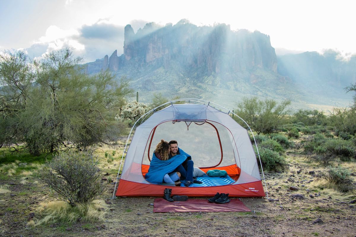 Klymit Cross Canyon 4-Person Camping Tent - Lightweight Backpacking Tent for Hiking & Outdoor Adventures - Perfect for Family Camping, Backpacking Trips & Wilderness Exploration